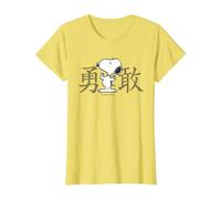Kanji intrépido de Peanuts Snoopy Camiseta, Mujer, Limón, 3XL