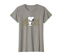 Kanji intrépido de Peanuts Snoopy Camiseta, Mujer, Pizarra, S