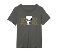 Kanji intrépido de Peanuts Snoopy Camiseta, Mujer Tallas Grandes, Asfalto, 1XL Grande