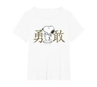 Kanji intrépido de Peanuts Snoopy Camiseta, Mujer Tallas Grandes, Blanco, 5XL Grande