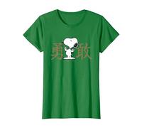 Kanji intrépido de Peanuts Snoopy Camiseta, Mujer, Verde Kelly, XL