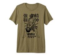 Kanji japonés con Pesas Rusas Samurai Warrior Gym Camiseta Premium
