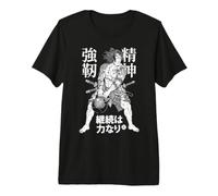 Kanji japonés con Pesas Rusas Samurai Warrior Gym Camiseta Premium