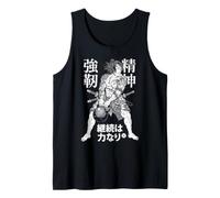Kanji japonés con Pesas Rusas Samurai Warrior Gym Camiseta sin Mangas