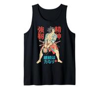 Kanji japonés con Pesas Rusas Samurai Warrior Gym Camiseta sin Mangas