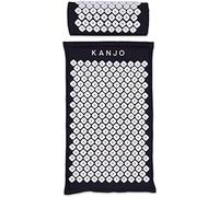 Kanjo Juego de alfombrilla y almohada de acupresión para aliviar el dolor de espalda y alivio del dolor de cuello, con puntos de presión para aliviar el dolor muscular con bolsa de viaje, color negro