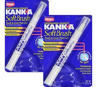 Kank-A Gel para el dolor de dientes y encías con cepillo para polvo suave, 0.07 oz, paquete de 2