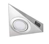 Kanlux Mattchrom - Lámpara halógena para bajos de muebles (12 V, 20 W, con interruptor), diseño triangular