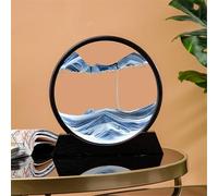 KANLVU Arte De Arena En Movimiento Pintura De Arena Imagen Movimiento Líquido Geografía Paisajes Pantalla Cuadro De Arena 3D Accesorios De Escritorio para Aliviar El Estrés(12in,Black Frame_A)