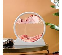 KANLVU Arte De Arena En Movimiento Pintura De Arena Imagen Movimiento Líquido Geografía Paisajes Pantalla Cuadro De Arena 3D Accesorios De Escritorio para Aliviar El Estrés(12in,White Frame_F)