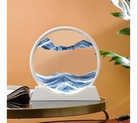 KANLVU Arte De Arena En Movimiento Pintura De Arena Imagen Movimiento Líquido Geografía Paisajes Pantalla Cuadro De Arena 3D Accesorios De Escritorio para Aliviar El Estrés(7in,White Frame_A)