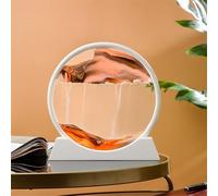 KANLVU Arte De Arena En Movimiento Pintura De Arena Imagen Movimiento Líquido Geografía Paisajes Pantalla Cuadro De Arena 3D Accesorios De Escritorio para Aliviar El Estrés(7in,White Frame_B)