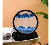 KANLVU Arte De Arena En Movimiento Pintura De Arena Imagen Movimiento Líquido Geografía Paisajes Pantalla Cuadro De Arena 3D Accesorios De Escritorio para Aliviar El Estrés(7in,Black Frame_A)