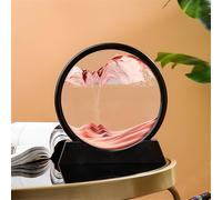 KANLVU Arte De Arena En Movimiento Pintura De Arena Imagen Movimiento Líquido Geografía Paisajes Pantalla Cuadro De Arena 3D Accesorios De Escritorio para Aliviar El Estrés(12in,Black Frame_F)