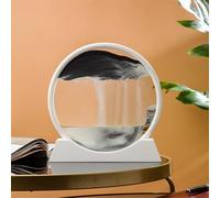 KANLVU Arte De Arena En Movimiento Pintura De Arena Imagen Movimiento Líquido Geografía Paisajes Pantalla Cuadro De Arena 3D Accesorios De Escritorio para Aliviar El Estrés(7in,White Frame_D)