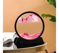 KANLVU Arte De Arena En Movimiento Pintura De Arena Imagen Movimiento Líquido Geografía Paisajes Pantalla Cuadro De Arena 3D Accesorios De Escritorio para Aliviar El Estrés(12in,Black Frame_C)