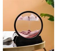 KANLVU Arte De Arena En Movimiento Pintura De Arena Imagen Movimiento Líquido Geografía Paisajes Pantalla Cuadro De Arena 3D Accesorios De Escritorio para Aliviar El Estrés(12in,Black Frame_E)