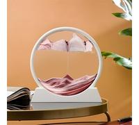 KANLVU Arte De Arena En Movimiento Pintura De Arena Imagen Movimiento Líquido Geografía Paisajes Pantalla Cuadro De Arena 3D Accesorios De Escritorio para Aliviar El Estrés(7in,White Frame_E)