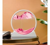 KANLVU Arte De Arena En Movimiento Pintura De Arena Imagen Movimiento Líquido Geografía Paisajes Pantalla Cuadro De Arena 3D Accesorios De Escritorio para Aliviar El Estrés(7in,White Frame_C)