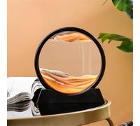 KANLVU Arte De Arena En Movimiento Pintura De Arena Imagen Movimiento Líquido Geografía Paisajes Pantalla Cuadro De Arena 3D Accesorios De Escritorio para Aliviar El Estrés(12in,Black Frame_B)