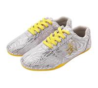 KANLVU Tai Chi Zapatos para Mujer Y Hombre Ligeros Kung Fu Zapatos para Artes Marciales para Entrenamiento, Deportes, Competiciones Piel De Vacuno Zapatos De Taekwondo(32EU,L)