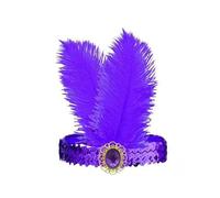 KANLVU Tocado Art Déco Flapper con Plumas De Avestruz Y Lentejuelas Tocado De Plumas para Eventos De Los Años 20, Tocado Decorativo Accesorios De Corista para Mujeres(Purple)