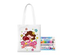 Kanoauo Bolsos De Lona Para Pintar - Bolso para Garabatear | Manualidades Educativas De Arte Para El Día De La Madre Con Rotuladores De Pintura Para Niños De 3 Años En Adelante Escuela