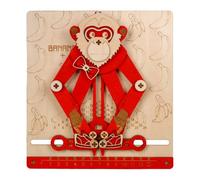 Kanoauo de madera 3D - Ciencia y educación Cunting Monkey Educational de madera Juguetes interactivos de monos para actividades niños niñas Pascua preescolar