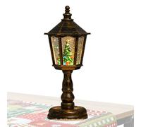 Kanoauo Farolillo de Navidad, bola de nieve giratoria, lámpara de bola de nieve con purpurina, decoración para mesa, salón, ventana, exterior