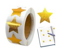 Kanoauo Pegatinas de Estrellas Doradas - 500 Unidades Cinta Brillante Autoadhesiva | Rollo de Pegatinas,para Recompensas en Aula Colegio Maestros Alumnos Padres Libros Tazas Material Escolar