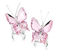 kanpura 2 Figuras de Mariposa de Cristal con Base de Bola de Vidrio Transparente, para decoración del hogar (Rosa)