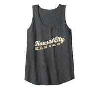 Kansas City (Kansas) Camiseta sin Mangas, Mujer, Jaspeado Oscuro, M