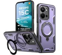 KANSi Funda para Xiaomi Redmi 15C / Poco C85, Anti Golpes Carcasa Protectora Resistente con Anillo Soporte Giratorio - Capa Violeta