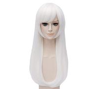 Kantai Collection Anime Cosplay Peluca Kantai Cabello largo y liso (Blanco) + Gorra de peluca Kantai Collection White