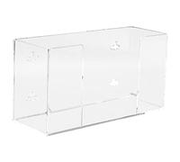 Kantek Dispensador acrílico de pared para guantera, capacidad de caja individual, para uso en servicio de alimentos, atención médica, hospitales, restaurantes, 10.3 x 3.8 x 5.3 pulgadas, transparente