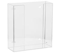 Kantek Dispensador acrílico de pared para guantera, doble capacidad de caja, para uso en servicio de alimentos, atención médica, hospitales, restaurantes, 26,2 x 9,7 x 27,2 cm, transparente