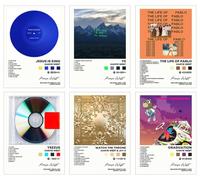 Kanye Poster West - Póster firmado de la portada del álbum del Oeste, póster de música de rapero, lienzo, arte de pared, estético, juego de 6 para decoración de dormitorio de adolescentes y niñas, 8 x