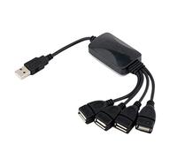 Kanylavy 1 Macho una 4 Hembra USB HUB Divisor Extender Cable USB 2.0 ExtensióN Cable de Datos Adaptador de Corriente Convertidor de Enchufe