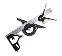 Kanylavy 1 pieza cuadrada de acero inoxidable de 300 mm con combinación móvil cuadrada de carpintero cuadrado de 90 grados y 45 grados