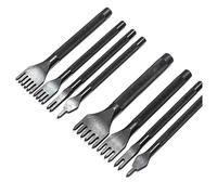 Kanylavy 8 piezas de 3 mm, 4 mm, 1/2/4/6 puntas, cincel de cuero, herramientas para manualidades, perforación, costura de cordones, herramientas perforadas de cuero para manualidades