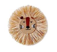 Kanylavy Arte de Pared Cabeza de Animal Tejido una Mano Colgante, Hilo de AlgodóN Tejido Paja Borlas de Barba LeóN Tigres Colgante de Macramé