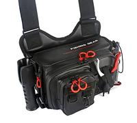 Kanylavy Bolsa multifuncional impermeable para señuelos, bolsa de pesca con mosca, bolsa de cebo de camarones de madera, bolsa de cebo de imitación de placa de hierro, Black