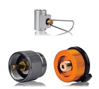 Kanylavy Juego de Adaptadores de Recarga de de Butano, Convertidor de de Butano y Adaptador de Recarga de Gas para Estufa de Camping, Picnic con Mochila