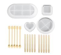 Kanylavy Molde de silicona para bricolaje, cuadrado, redondo, hexagonal, posavasos de silicona, soporte de almacenamiento, molde de resina epoxi para el hogar