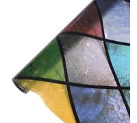 Kanylavy PelíCula de Privacidad para Ventanas, Tinte de Ventana de ArcoíRis de Vidrieras, Pegatinas Decorativas 3D para Ventanas Sin Pegamento para el Hogar, Oficina 60Cm