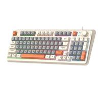 Kanylavy Teclado de juego con cable, teclado manipulador luminiscente de tres colores, teclado de computadora de escritorio, teclado de luz de color