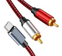 Kanylavy USB C una 2 RCA Cable de Audio Tipo C Macho una 2 RCA Macho Cable de Audio para Tablet Altavoz Amplificador TV, 1M