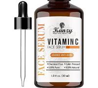 Kanzy facial Sérum con Vitamina C y ácido hialurónico puro, Mejor Bio Sérum antienvejecimiento y antiarrugas vegano natural y orgánico, crema hidratante para la piel y ojos 30ml