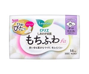 Kao - Laurier Happy Skin Mochifuwa Fit For Heavy Flow During The Day 25cm With Wings 14 pcs