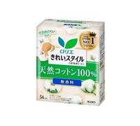 Kao - Laurier Kirei Style Panty Liner Natural Cotton 100% - 54piezas - Fragrance Free